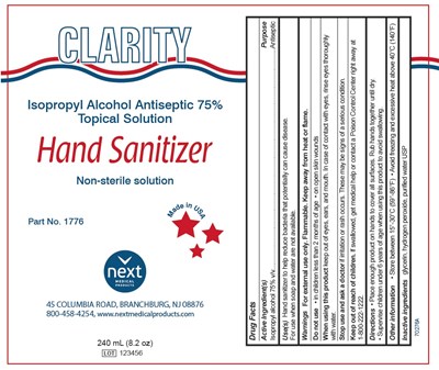 240 mL Label (Clarity Hand Sanitizer 240 mL Labeling)
